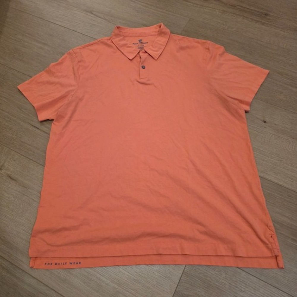 Mack Weldon Polo Shirt‎ Mens 2XL Orange Pima Cotton Short Sleeve Casual